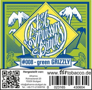 187 Strassenbande Tabak Green Grizzly 200 g unter Shisha Tabak / 187 Strassenbande Tabak